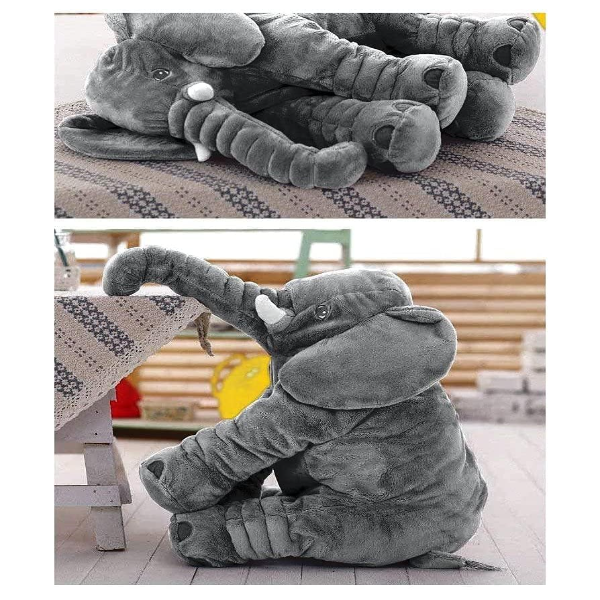 Large 60 cm Elephant Plush Toy for Kids – Soft Stuffed Animal Hugging Toy for Boys & Girls, Ultra-Soft Fiber Filled Cuddly Elephant Doll, Perfect Birthday Gift for Children 1+ Years (Grey) - Image 4