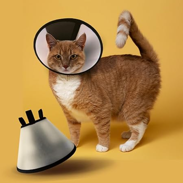 PALLY Pets Adjustable Cat Cone Collar for After Surgery – Medium Size Recovery E-Collar for Cats & Small Pets, Anti-Lick Anti-Bite Protective Cone for Wound Healing & Post-Surgery Care