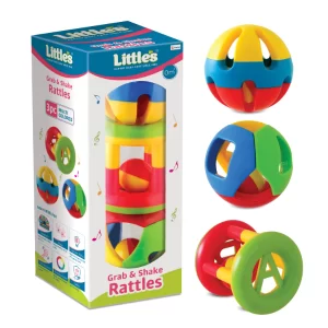 ToyTastic 3-Piece Baby Rattle Set – Grab & Shake Educational Sensory Toys for Infants & Toddlers – Colorful Developmental Activity Toys for Early Learning, Motor Skills & Hand-Eye Coordination