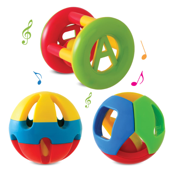 ToyTastic 3-Piece Baby Rattle Set – Grab & Shake Educational Sensory Toys for Infants & Toddlers – Colorful Developmental Activity Toys for Early Learning, Motor Skills & Hand-Eye Coordination - Image 2