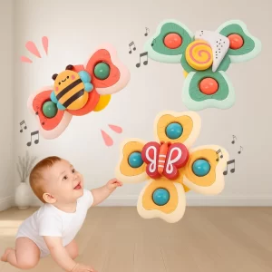 Toy Imagine Insect Suction Spinner Toy for Babies & Toddlers – Sensory Fidget Activity Toy for Kids 0–5 Years, Travel-Friendly Baby Toy with Strong Suction Cup (Insect Theme)