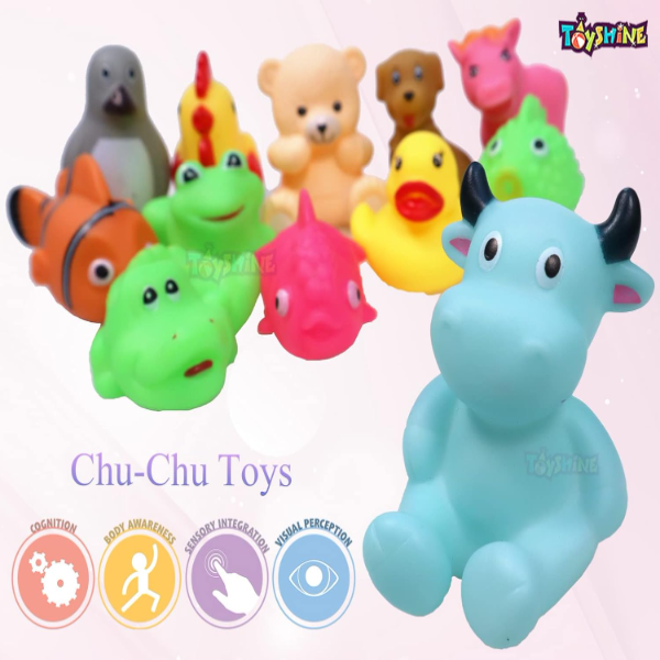 Toyshine 12-Piece Baby Bath Toy Set – Colorful Chu Chu Squeeze Bath Toys for Toddlers, Floating Non-Toxic Bathtub Play Set, Soft Sensory Water Toys for Infants 6+ Months, Safe & Fun Bath Time Activity Toys - Image 3
