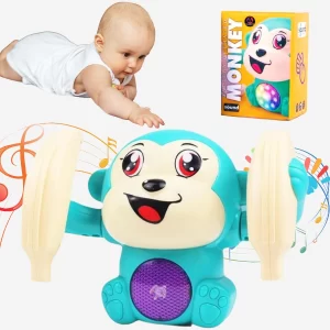 VEBETO Tumbling Monkey Musical Toy – Interactive Crawling, Dancing & Spinning Baby Toy with Lights & Sound Sensor, Educational Activity Toy for Kids 1–5 Years, Fun Learning Gift (Color May Vary)