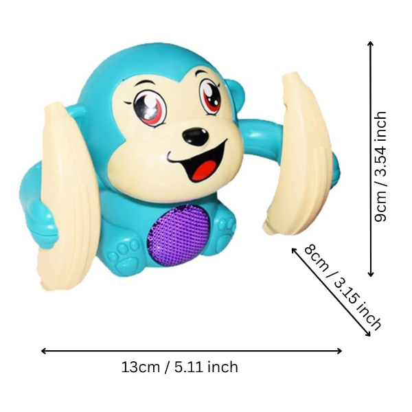VEBETO Tumbling Monkey Musical Toy – Interactive Crawling, Dancing & Spinning Baby Toy with Lights & Sound Sensor, Educational Activity Toy for Kids 1–5 Years, Fun Learning Gift (Color May Vary) - Image 3