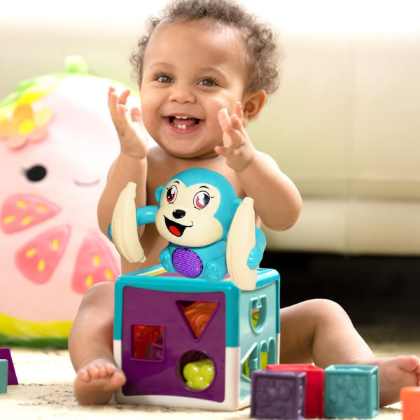 VEBETO Tumbling Monkey Musical Toy – Interactive Crawling, Dancing & Spinning Baby Toy with Lights & Sound Sensor, Educational Activity Toy for Kids 1–5 Years, Fun Learning Gift (Color May Vary) - Image 4
