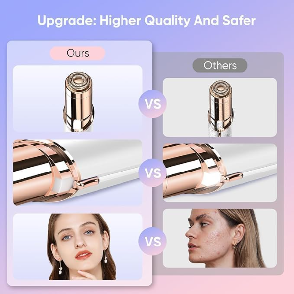 VIFERA Facial Hair Remover for Women – USB Rechargeable Electric Face Hair Remover for Upper Lip, Chin, Cheeks & Eyebrows, Painless Portable Epilator for Smooth Hair Removal - Image 3
