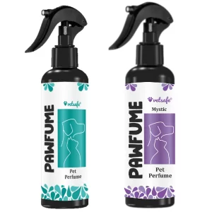 VetSafe Dog & Cat Perfume Spray – 2 Pack Long-Lasting Pet Odor Eliminator with Fresh Baby Love & Mystic Scent