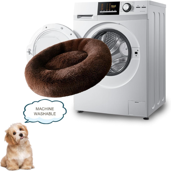 ZEXSAZONE Summer Donut Pet Bed – Plush Round Sofa for Small Dogs, Puppies & Cats | Reversible 2-in-1 Design with Raised Edges, Washable & Cozy Comfort | 50 x 50 x 12 cm - Image 4