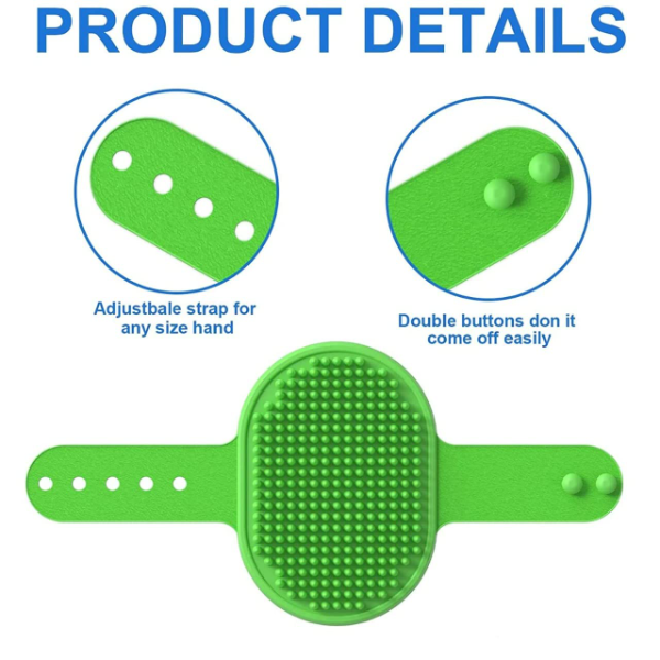The Pets Company Pet Massage Bath Glove for Dogs, Cats, Rabbits & Hamsters – Soft Rubber Bristle Grooming & Shampoo Brush for Gentle Washing, Shedding & Soothing Massage | 1 Piece (Colour May Vary) - Image 2