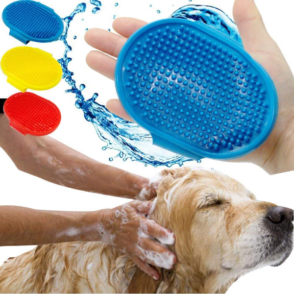 The Pets Company Pet Massage Bath Glove for Dogs, Cats, Rabbits & Hamsters – Soft Rubber Bristle Grooming & Shampoo Brush for Gentle Washing, Shedding & Soothing Massage | 1 Piece (Colour May Vary) - Image 3