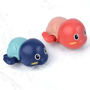 Cute Swimming Baby Turtle Bath Toys Set of 2, Wind-Up Floating Water Toys for Toddlers, Bathtub Play Toys for Kids 1–5 Years, Fun Bath Time Toys for Boys & Girls, Infant & Newborn Water Toy