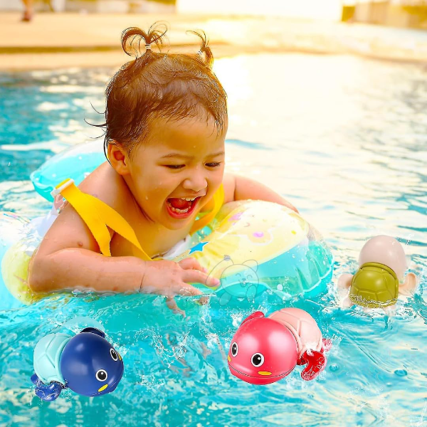 Cute Swimming Baby Turtle Bath Toys Set of 2, Wind-Up Floating Water Toys for Toddlers, Bathtub Play Toys for Kids 1–5 Years, Fun Bath Time Toys for Boys & Girls, Infant & Newborn Water Toy - Image 3
