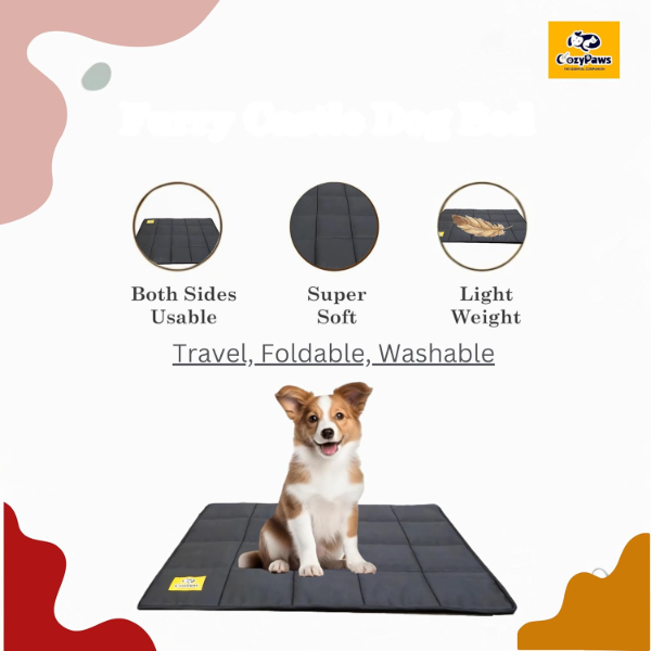 Waterproof Foldable Dog Mat Bed – Soft Nylon Pet Mattress for Dogs, Cats & Rabbits | Pee-Resistant, Chew-Resistant Crate Mat | Washable Indoor & Outdoor Travel Pet Bed (120 x 92 cm, 3XL) - Image 3