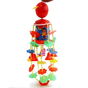 ToyTastic Wind-Up Crib Mobile Rattle Toy – Soothing Musical Hanging Jhoomer Merry-Go-Round for Newborns 0–6 Months – Multi-Color Sensory Cradle Toy for Babies – Early Development & Sleep Comfort Toy