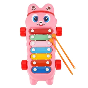 Mommers 2-in-1 Toddler Xylophone & Piano Musical Toy for Kids Ages 1-3 – Educational Learning Instrument with Safe Drum Sticks, Early Development Music Toy for Babies, Toddlers, Girls & Boys, Pink