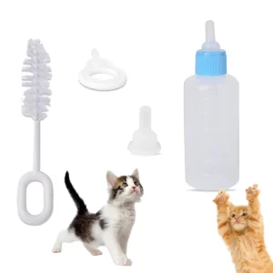 YellowCult Pet Nursing & Feeding Bottle – BPA-Free Hand-Feeding Kit for Puppies, Kittens, Rabbits, Small Dogs, Ferrets & Guinea Pigs | Includes 4 Nipples & Cleaning Brush