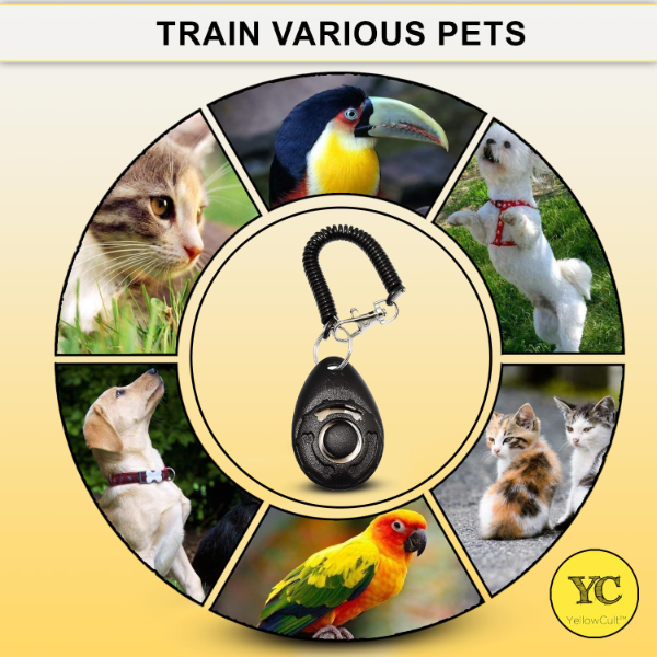 YellowCult Dog Training Clicker with Wrist Strap – Loud & Easy-Press Pet Training Tool for Dogs, Cats, Horses & Birds | Durable Obedience & Behavior Training Clicker for Puppies and Pets - Image 2