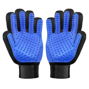 Flintronic 2-Pack Pet Grooming Gloves for Dogs & Cats – Deshedding Hair Removal Mitt Brush Set for Long & Short Fur Pets, Gentle Grooming Gloves for Dogs, Cats, Rabbits & Horses (Left & Right Hand)