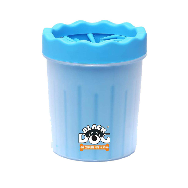 Black Dog Pet Paw Cleaner Cup – Portable Dog Paw Washer with Soft Silicone Bristles for Small & Medium Dogs (Color May Vary)