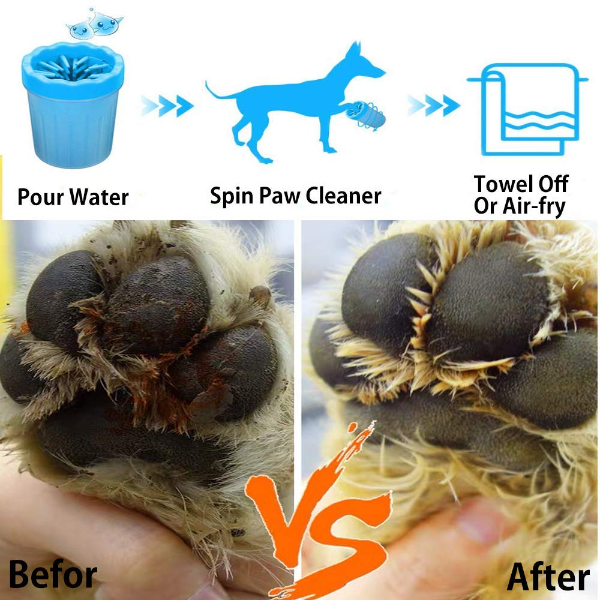 Black Dog Pet Paw Cleaner Cup – Portable Dog Paw Washer with Soft Silicone Bristles for Small & Medium Dogs (Color May Vary) - Image 2