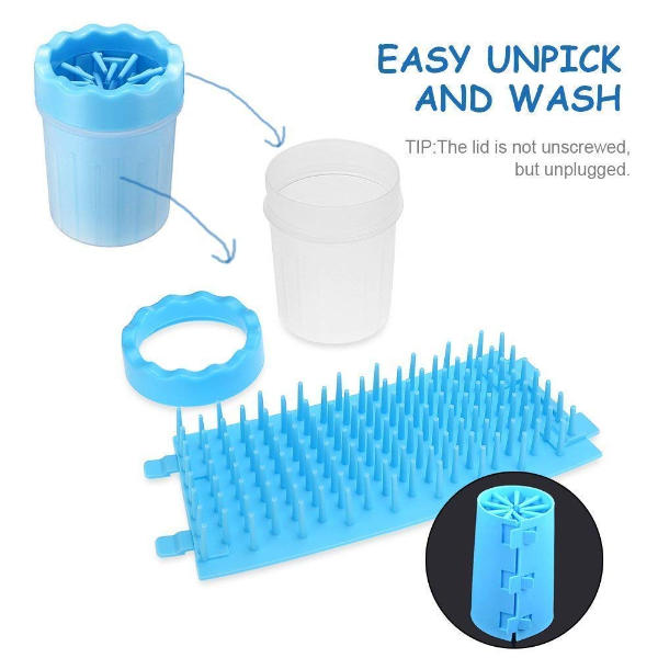Black Dog Pet Paw Cleaner Cup – Portable Dog Paw Washer with Soft Silicone Bristles for Small & Medium Dogs (Color May Vary) - Image 3