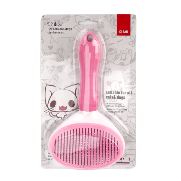 Depets Self-Cleaning Slicker Brush for Dogs, Cats & Bunnies – Pet Grooming & Deshedding Tool for Long & Short Hair | Easy Undercoat Removal Massaging Brush | Pink - Image 4
