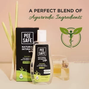 Pee Safe Natural Ayurvedic Intimate Wash for Women with Lemongrass, pH Balanced Feminine Hygiene Cleanser, Alcohol-Free, 105ml (Pack of -5)