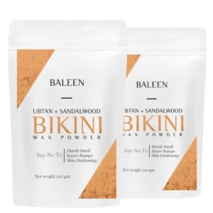 BALEEN Herbal Bikini Wax Powder for Women Pack of 2 | Ubtan & Sandalwood Hair Removal Powder | Painless, No Irritation & Chemical-Free Formula (Pack of -4)