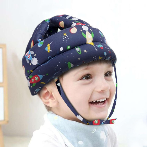 BabyPro Baby Head Safety Helmet for Crawling & Walking – Soft Cushion Head Protector for Toddlers 6–24 Months | Lightweight Impact Protection Headguard for Baby Safety | Multi-Printed Dark Blue Toddler Safety Helmet