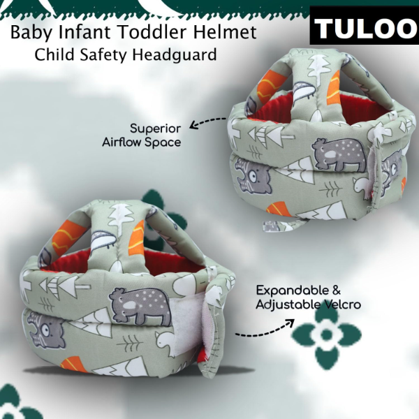 Baby Infant Toddler Safety Helmet – Soft Cushion No-Bump Head Protector Adjustable Protective Cap for Crawling, Walking & Running Kids | Lightweight Shock-Absorbing Headguard Printed Design (Green) - Image 3