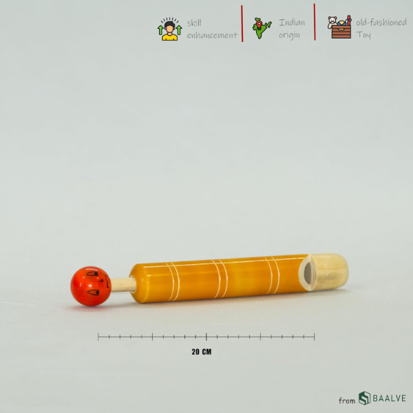 AARIV Premium Channapatna Wooden Baby Rattle & Whistle Set (Pack of 2) – Eco-Friendly Traditional Indian Sensory Toys for 6-12 Months, Non-Toxic Wooden Montessori Infant Learning & Teething Toys - Image 2