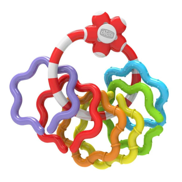 Chicco Easy Grasp Baby Rattle Rings – Sensory Toy for Infants 3–18 Months | 6 Detachable Colorful Rings for Hand-Eye Coordination & Motor Skill Development | Lightweight, Paint-Free Baby Learning Toy - Image 4