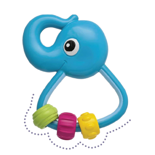Chicco Easy Grasp Elephant Baby Rattle Toy – Lightweight Sensory Development Toy for 3–18 Months | Easy Hold Design with 3 Hanging Rings | BPA-Free, Paint-Free Infant Learning Toy for Hand Coordination & Early Motor Skills - Image 3