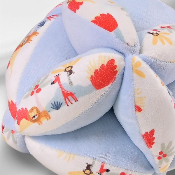 AARIV Montessori Sensory Clutch Ball for Babies (0-12 Months) – Soft Plush Rattle Toy for Newborn Development, Hand-Eye Coordination, Fine Motor Skills & Sensory Learning – Safe Baby Shower Gift, 16cm - Image 3