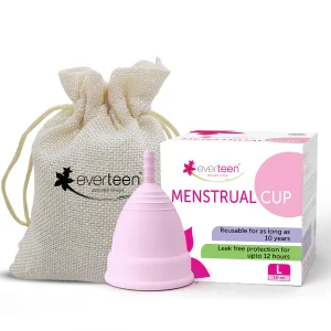everteen Reusable Menstrual Cup for Women | Large (30ml) | Ultra Soft Medical-Grade Silicone | Up to 12 Hours Leak-Proof Protection | Rash-Free | Storage Pouch Included (PACK OF -3)