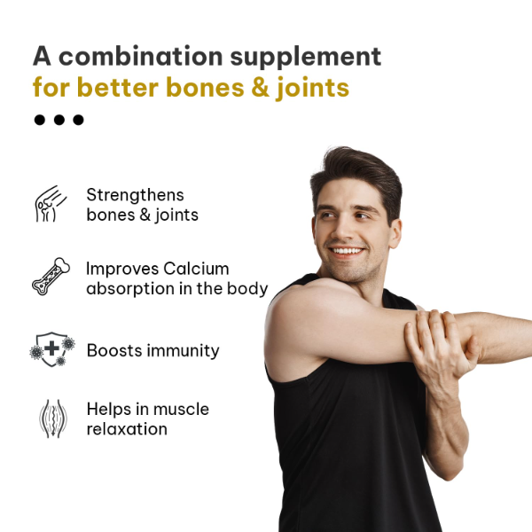 HK Vitals Calcium Magnesium Zinc with Vitamin D3 | High Absorption Calcium Supplement for Women & Men | Supports Bone Health, Joint Support, Muscle Function & Daily Wellness | 120 Tablets - Image 3