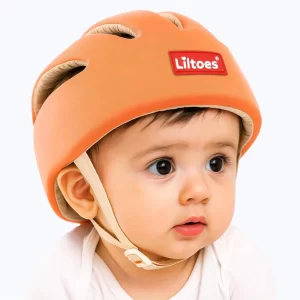 LILTOES Baby Safety Head Protector Helmet for Infants & Toddlers 6 Months–3 Years – Lightweight Cushion Head Guard with Air Ventilation & Corner Impact Protection | Soft Adjustable Baby Safety Helmet (Orange)