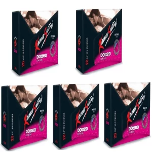 Kama Sutra Dotted Condoms | Textured Latex Condoms | Premium Lubricated Protection | 100 Pcs Pack of -5