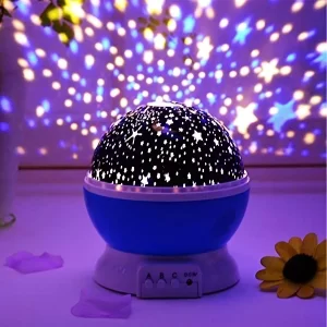 AARIV USB-Powered Baby Night Light Projector – Soothing LED Star & Light Show Toy for Newborns and Toddlers, Calming Sleep Aid, Sensory Learning Lamp for Nursery, Kids Bedroom Decor, Round Design