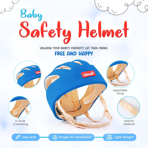 LILTOES Baby Head Safety Helmet for Infants & Toddlers 6–60 Months – Lightweight Protective Head Guard with Air Ventilation & Corner Impact Protection | Soft Cushion Baby Safety Cap (Royal Blue) - Image 2