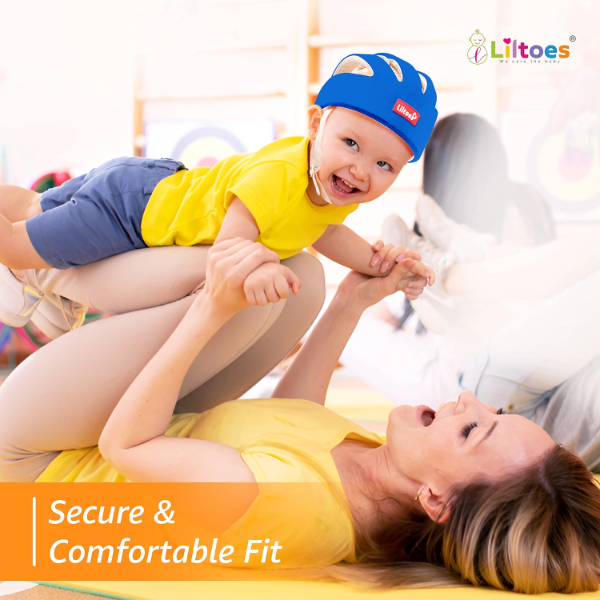 LILTOES Baby Head Safety Helmet for Infants & Toddlers 6–60 Months – Lightweight Protective Head Guard with Air Ventilation & Corner Impact Protection | Soft Cushion Baby Safety Cap (Royal Blue) - Image 4