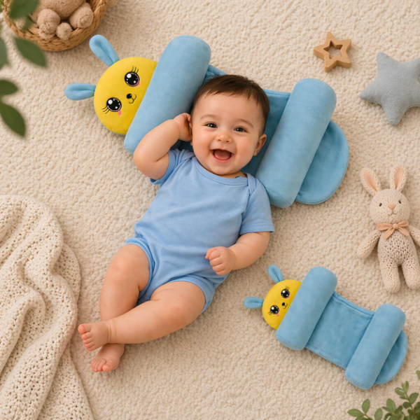 Infant Head & Neck Support Pillow Set for Newborns (Pack of 2) – Soft Plush Baby Head Protection Cushion, Ergonomic Neck Support for Car Seat, Stroller & Travel, Suitable for Babies 0–12 Months - Image 3