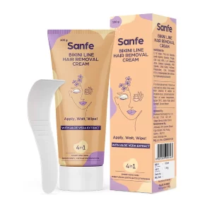 Sanfe Hair Removal Gel 100ml with Aloe Vera & Coconut Extracts | Painless Hair Removal Cream 100g (Pack of-4)