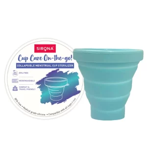 Sirona Collapsible Menstrual Cup Sterilizer | Microwave Safe | 100% Medical-Grade Silicone | BPA-Free | Reusable Travel-Friendly Steam Cleaner (Pack of -3)