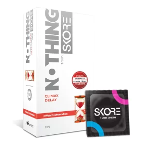 Skore Nothing Climax Delay Condoms – 100 Pcs Pack | Long Lasting Protection (Pack of -10)