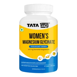 Tata 1mg Women's Magnesium Glycinate Advanced | High Absorption Formula for Better Sleep, Muscle Recovery & Stress Relief | 60 Vegetarian Tablets
(Pack of -2)