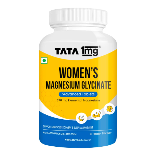 Tata 1mg Women's Magnesium Glycinate Advanced | High Absorption Formula for Better Sleep, Muscle Recovery & Stress Relief | 60 Vegetarian Tablets
(Pack of -2)