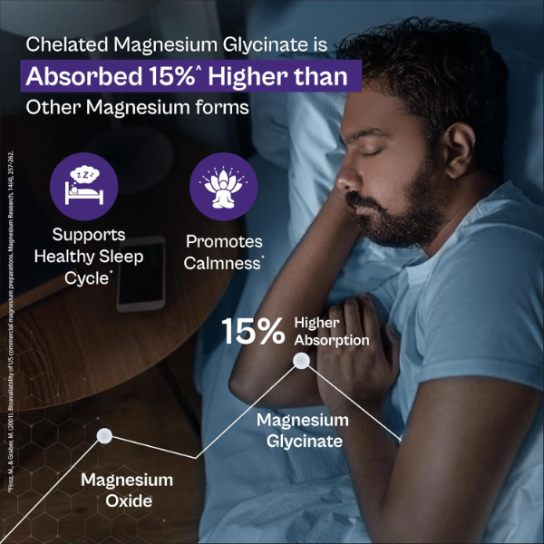 Tata 1mg Magnesium Glycinate 2000mg Tablets | High Absorption Chelated Magnesium for Sleep Support, Muscle Recovery, Nerve & Bone Health | 120 Vegetarian Tablets - Image 4