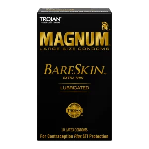 TROJAN Magnum Bareskin Condoms – 50 Pcs | Ultra Thin Large Fit Protection (Pack of -5)