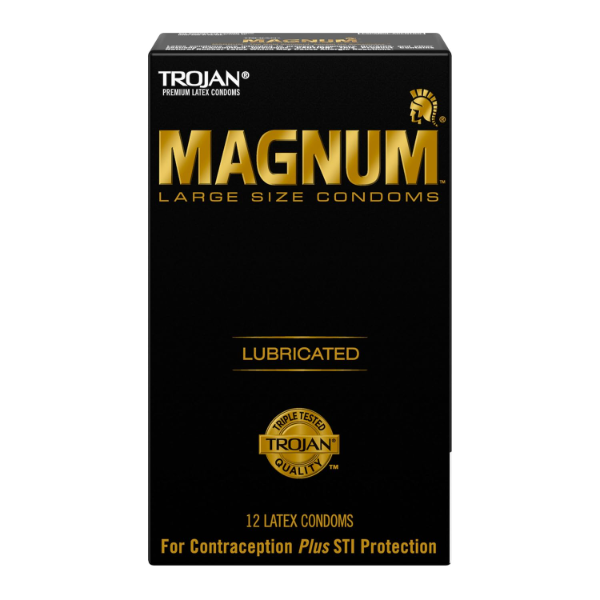 Trojan Magnum Lubricated Condoms | Large Fit Latex Condoms | 36 Count | Premium Protection (Pack of -3)